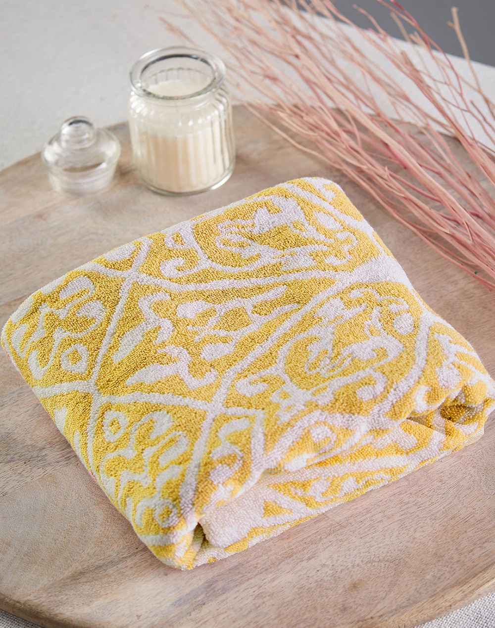 Yellow Shia Cotton Pile Face Towel