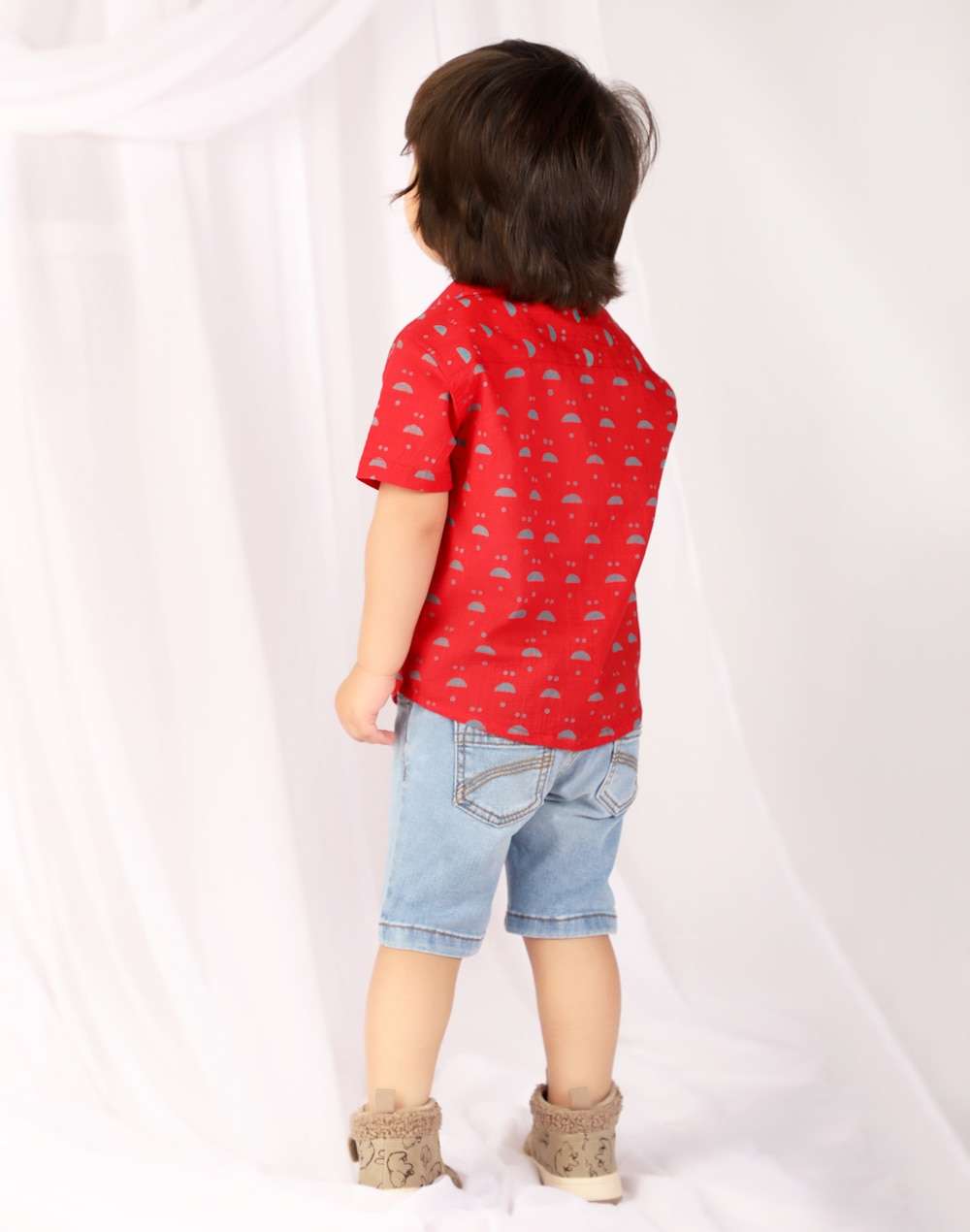 Cotton Slub Block Printed Shirt