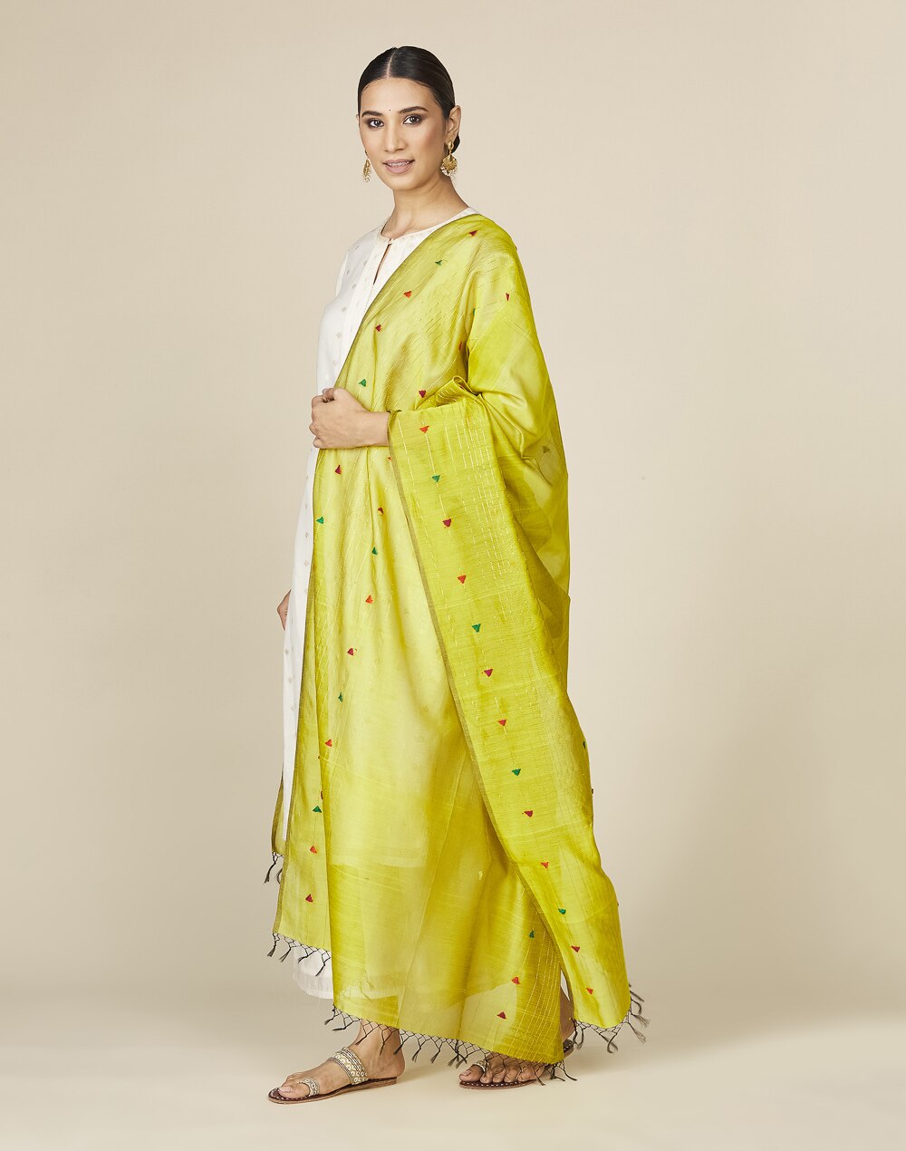 Buy Cotton Silk Embroidered Dupatta for Women Online at Fabindia | 10716992