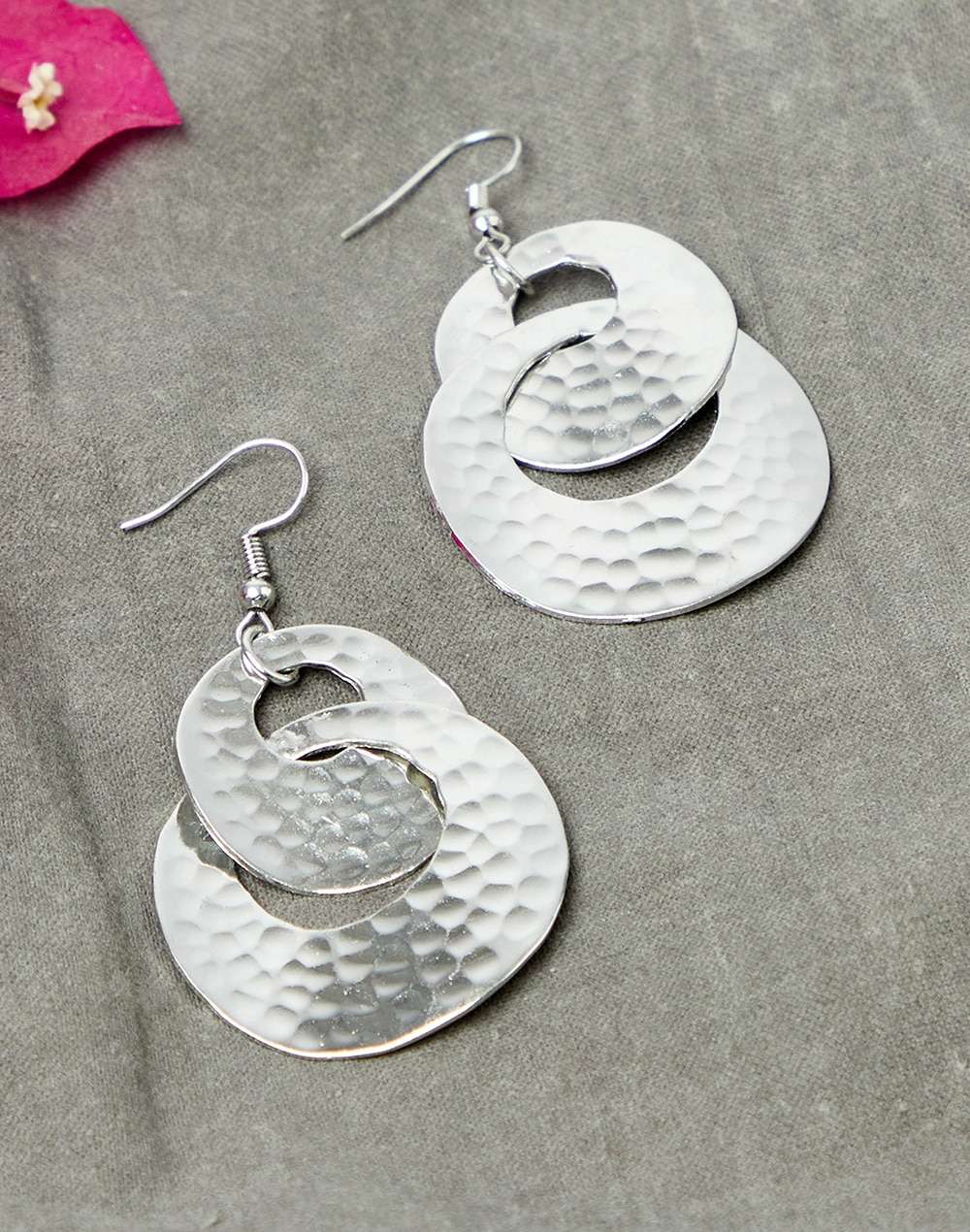 FabNu Metal Silver Dangler Earrings