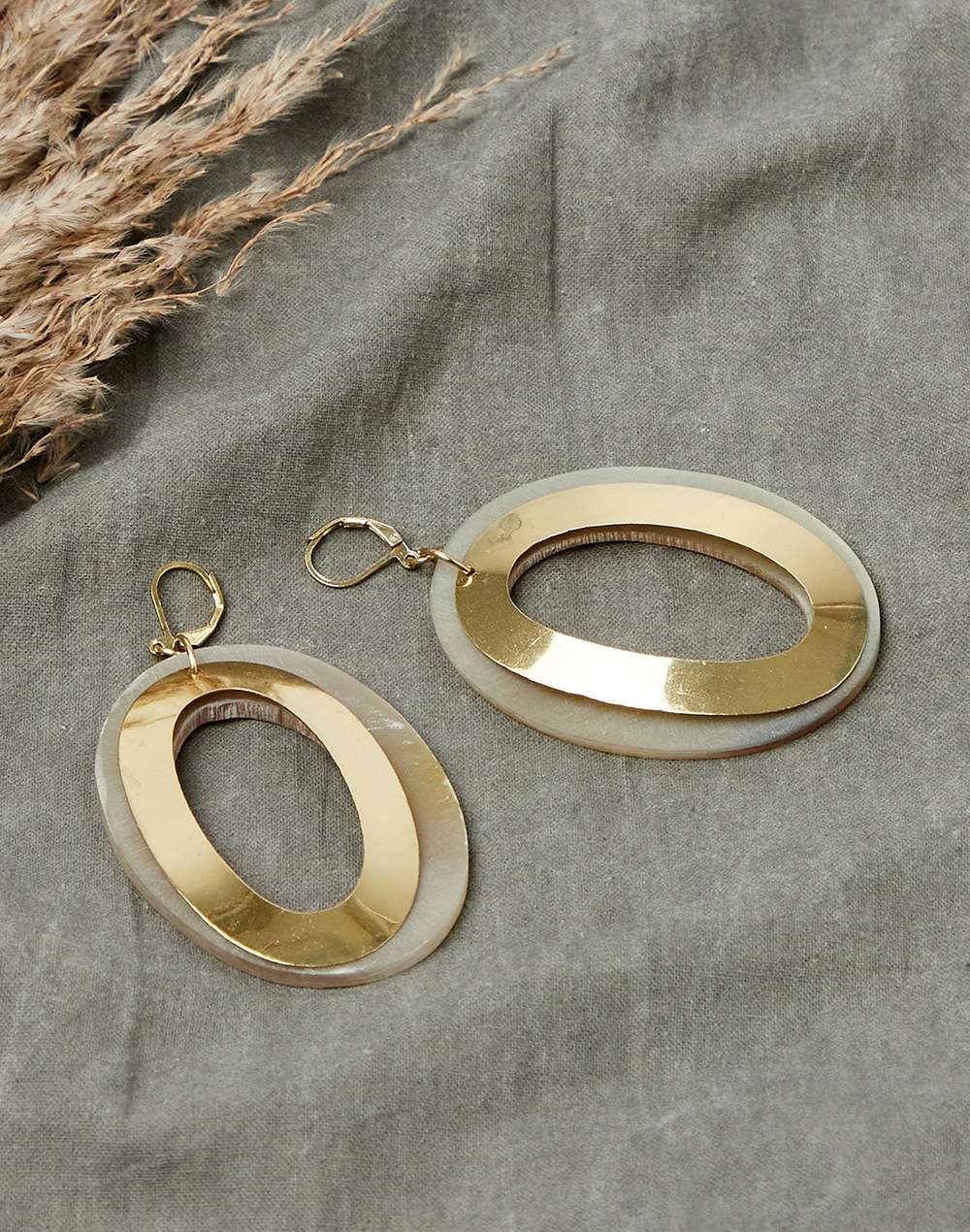 FabNu Metal Grey Dangler Earrings