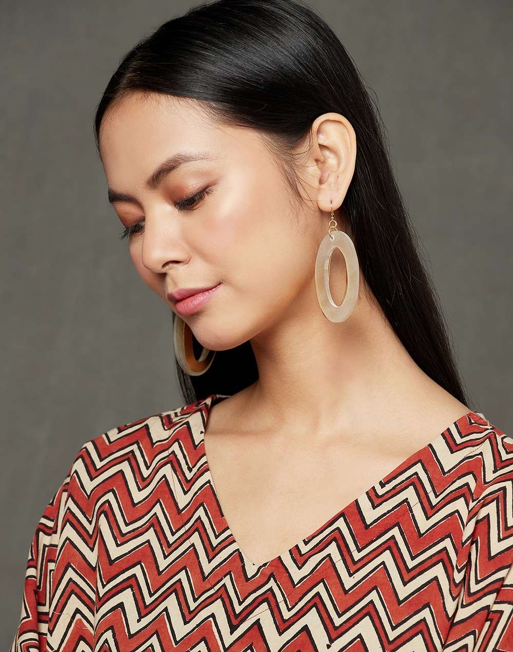 FabNu Metal Grey Dangler Earrings
