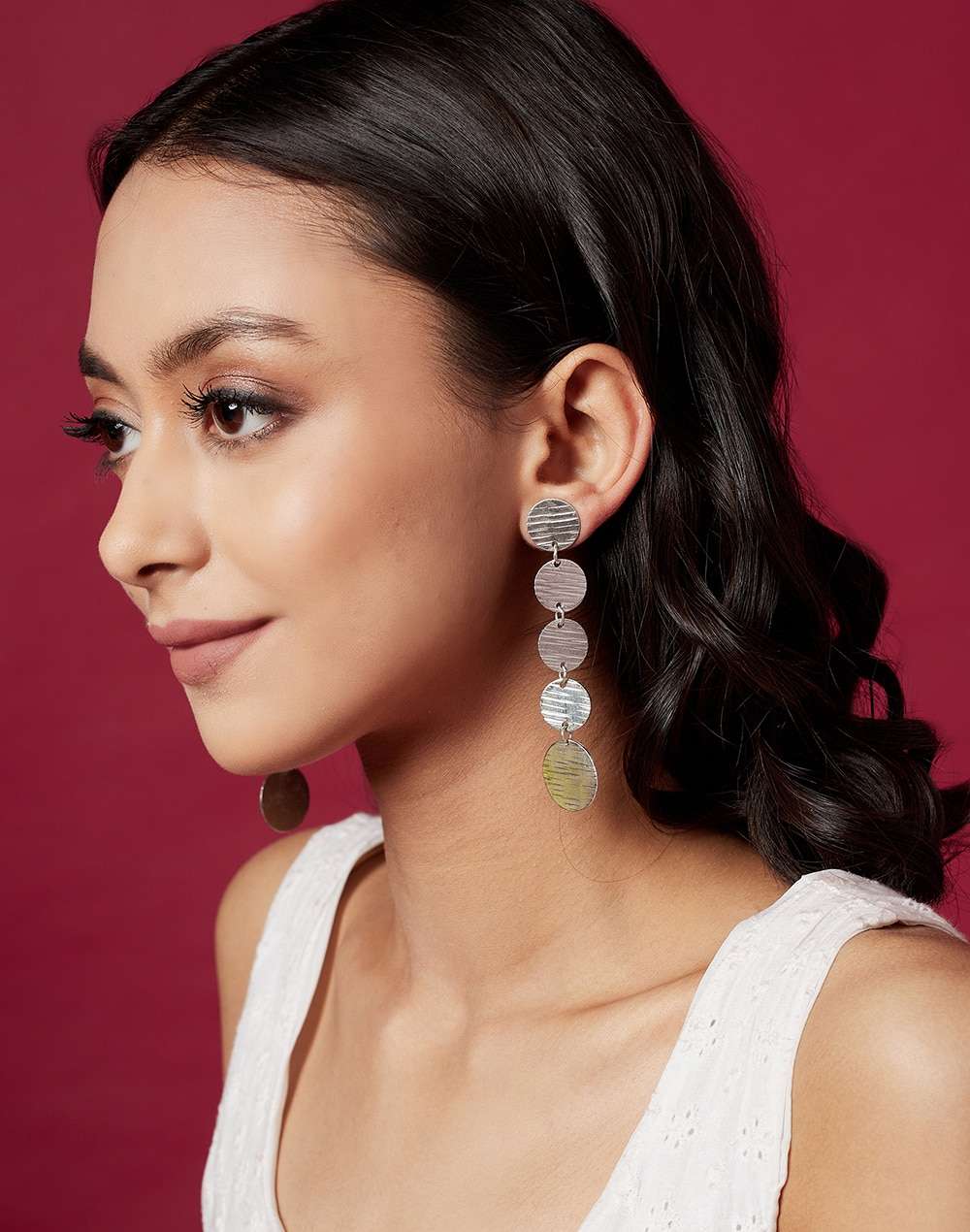 FabNu Metal Golden Dangler Earrings