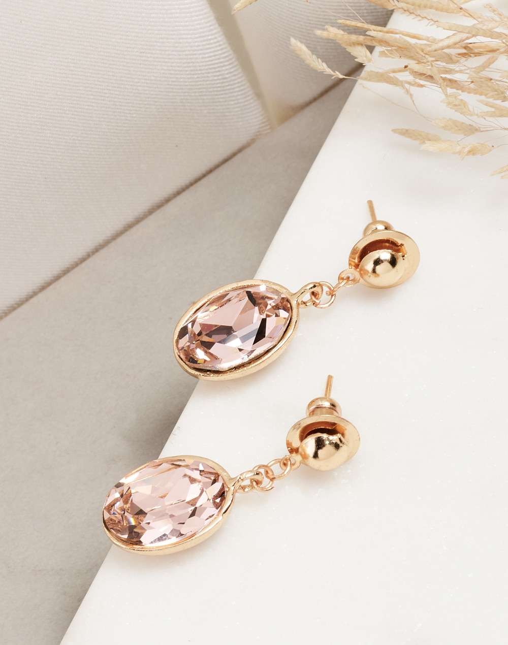 FabNu Metal Golden Dangler Earrings