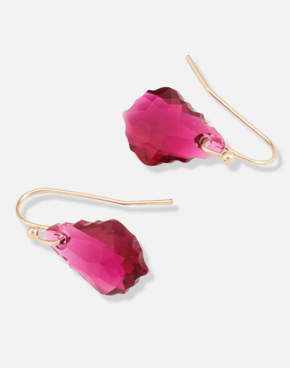 FabNu Metal Red Dangler Earrings