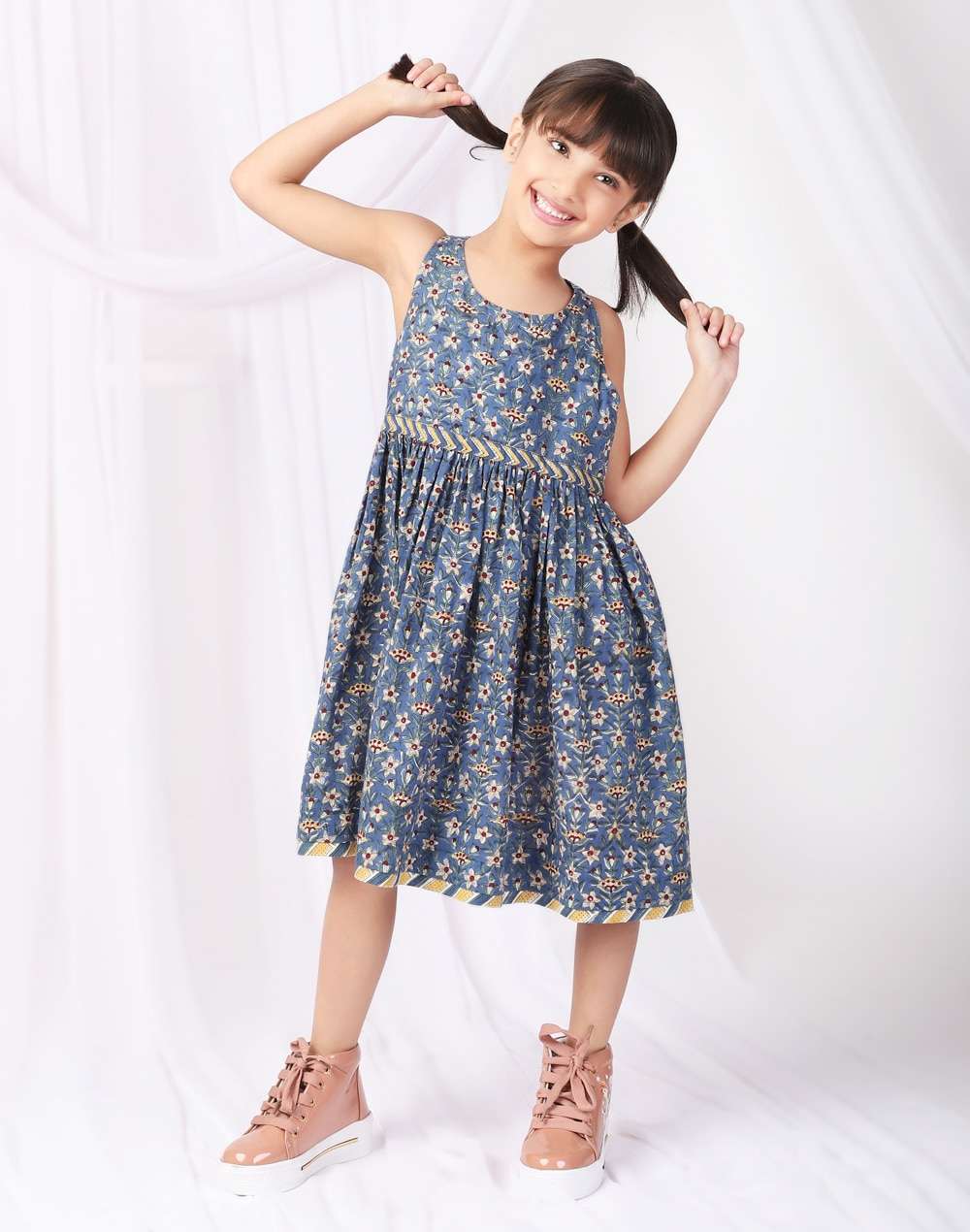 Cotton Block Printed Dress