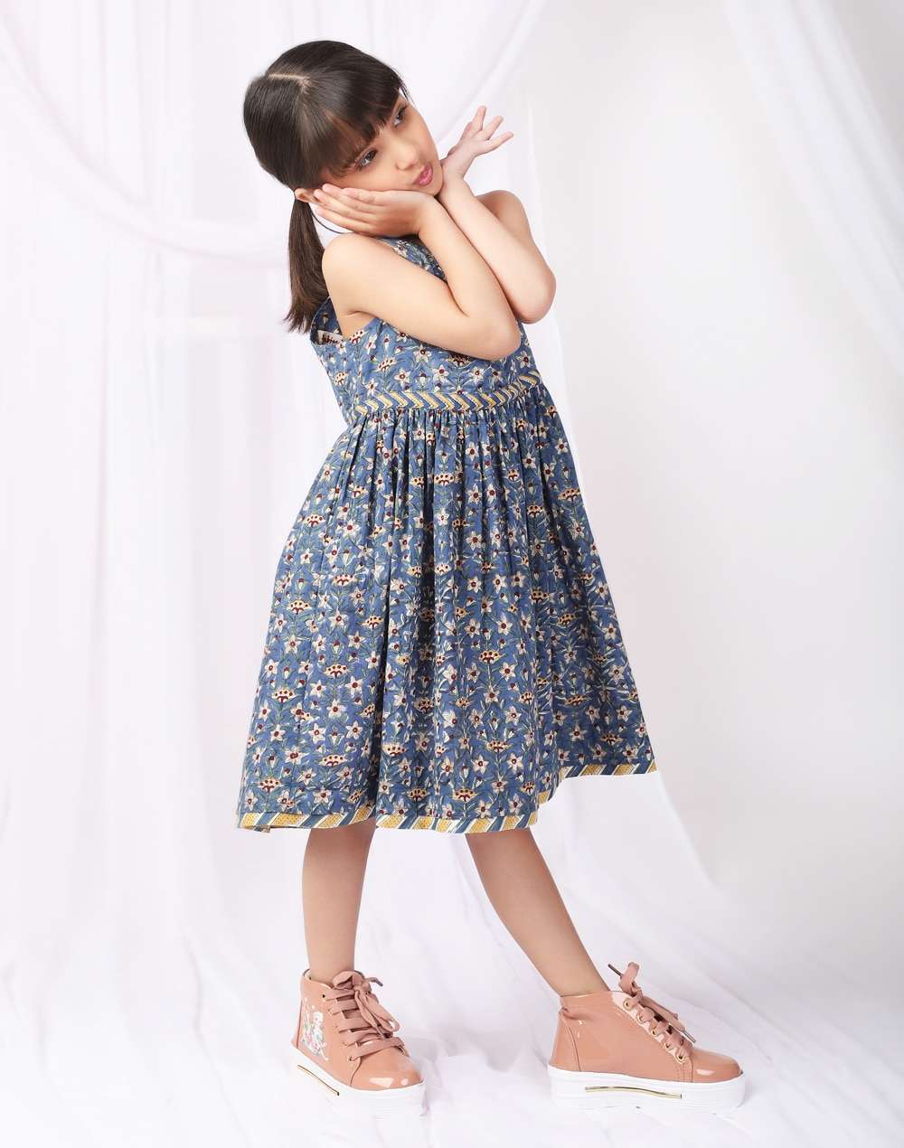 Cotton Block Printed Dress