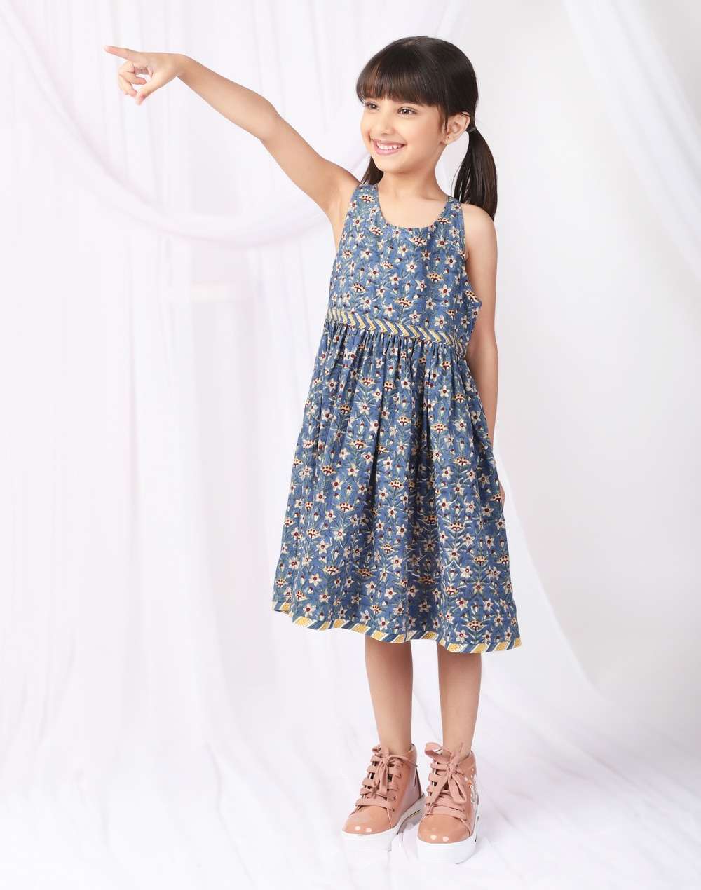 Cotton Block Printed Dress