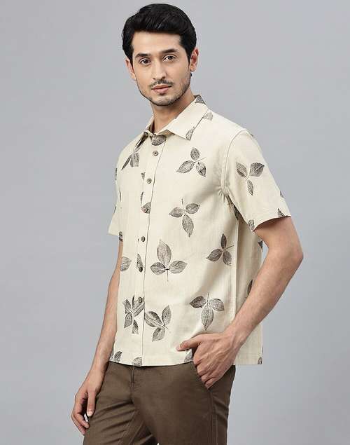 Offwhite Cotton Straight Fit Shirt Offwhite Cotton Straight Fit Shirt