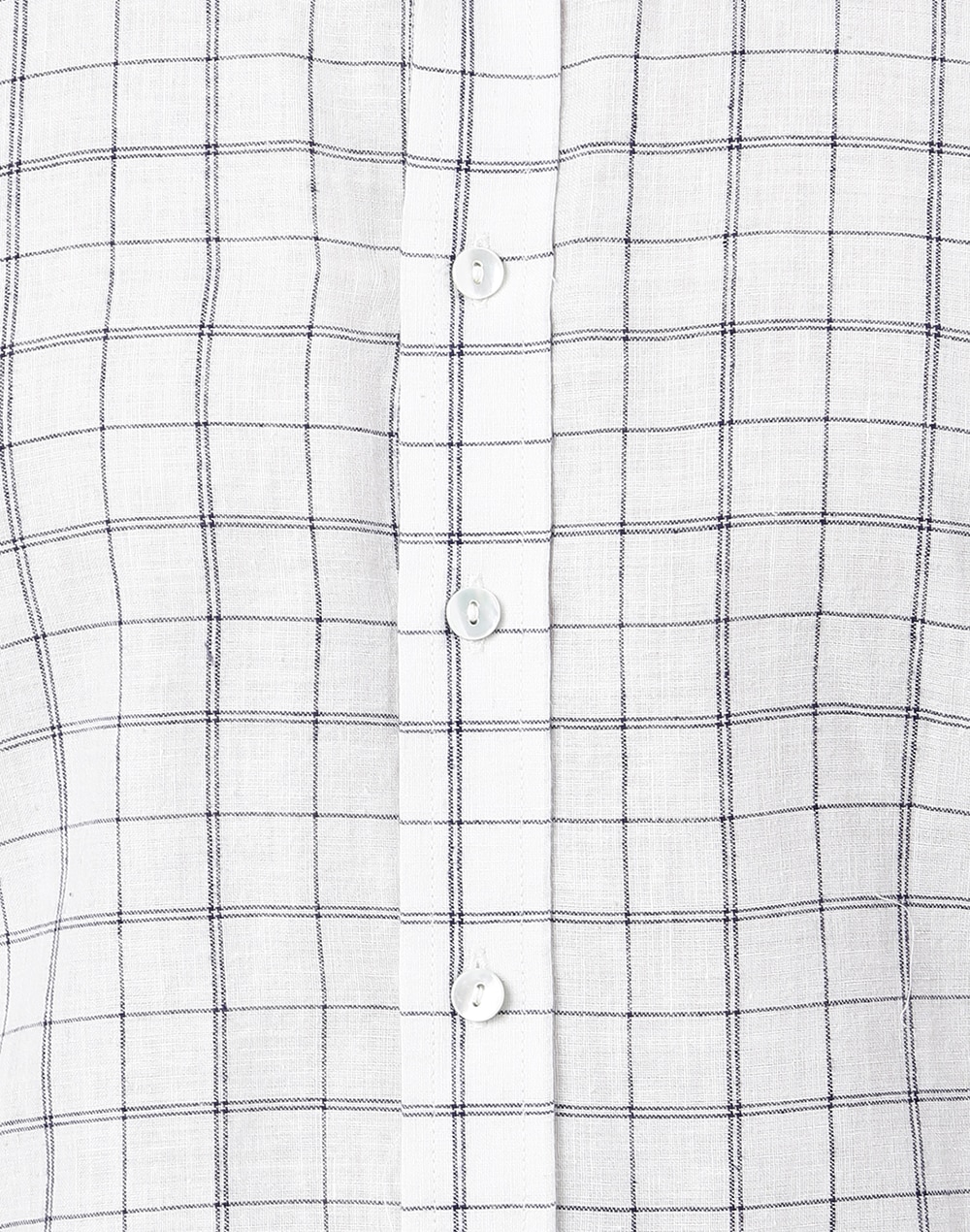White Cotton Checks Straight Fit Shirt