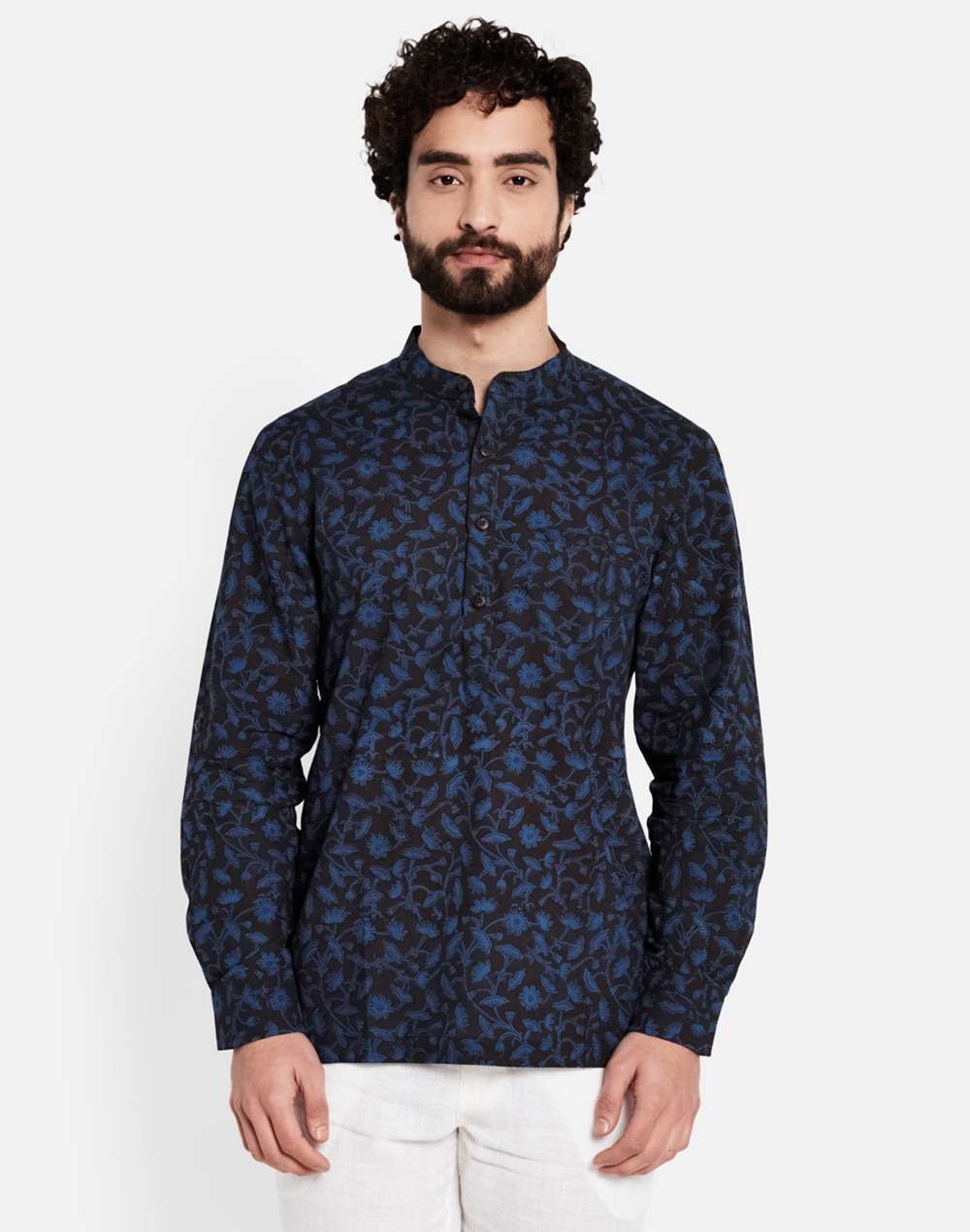 Cotton Printed Slim Fit Kurta Shirt