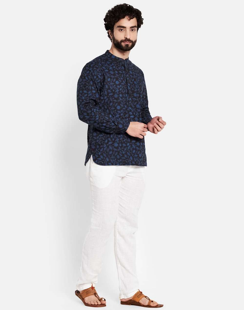 Cotton Printed Slim Fit Kurta Shirt