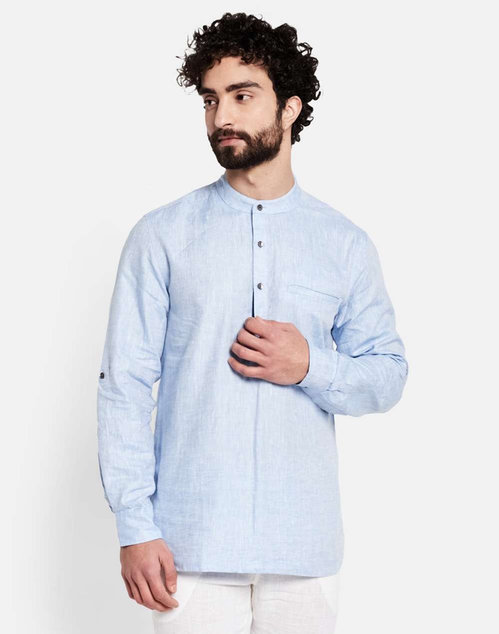 Linen Slim Fit Kurta Shirt