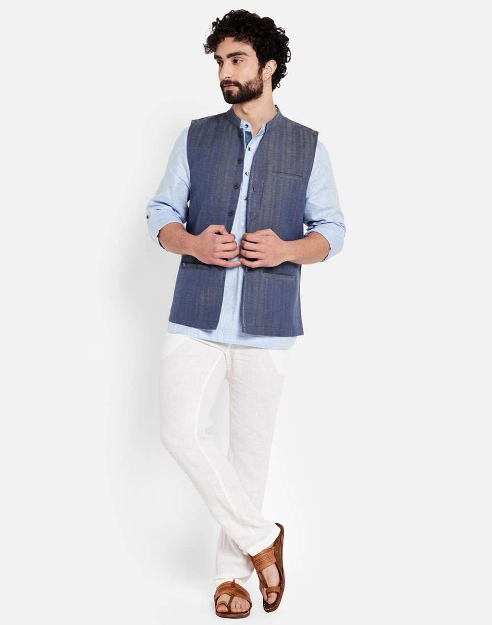 Linen Slim Fit Kurta Shirt