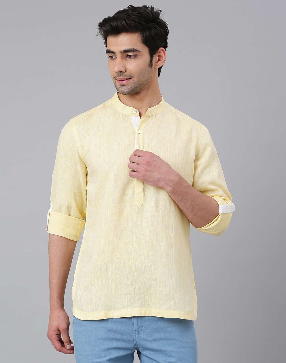 Linen Slim Fit Kurta Shirt
