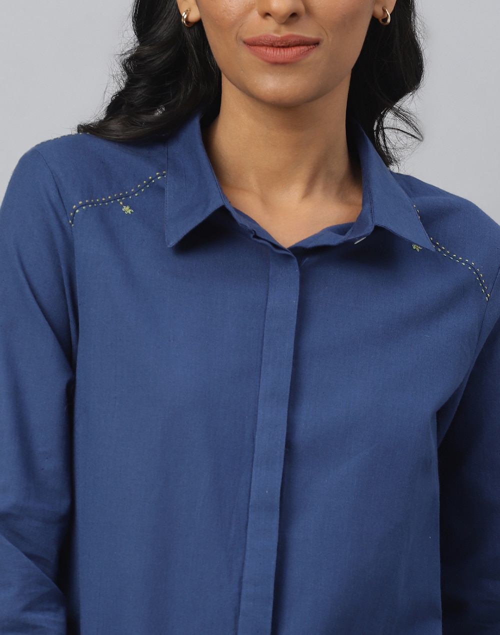 Buy Cotton Front Button Down Shirt for Women Online at Fabindia