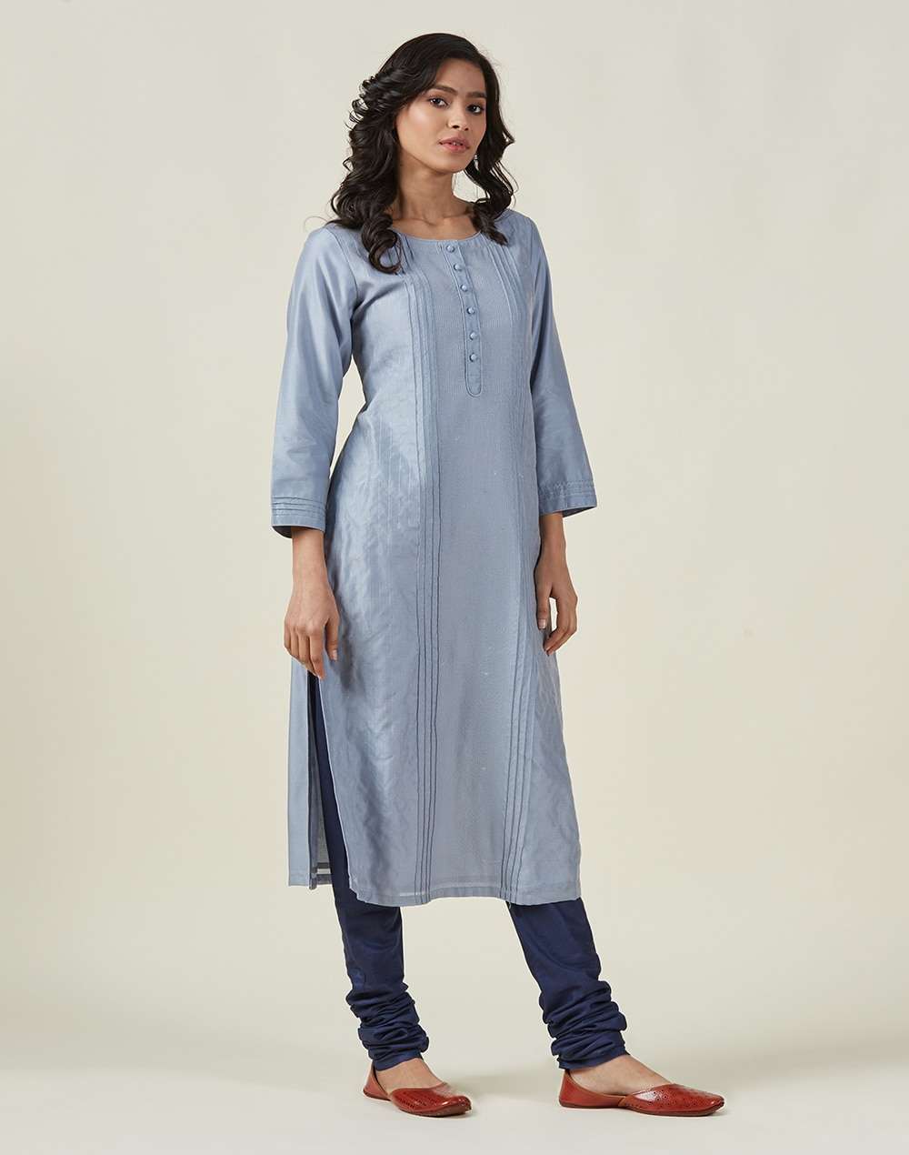 Cotton Silk Textured Long Kurta