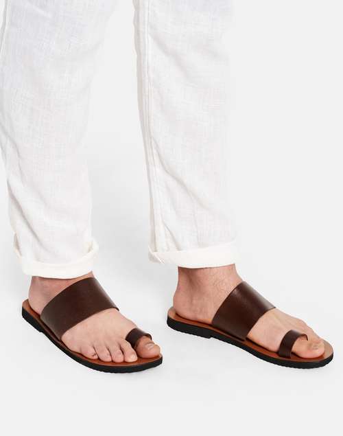 Man Chapple Buy Brown Leather Chappal for Men Online at Fabindia | 10720250