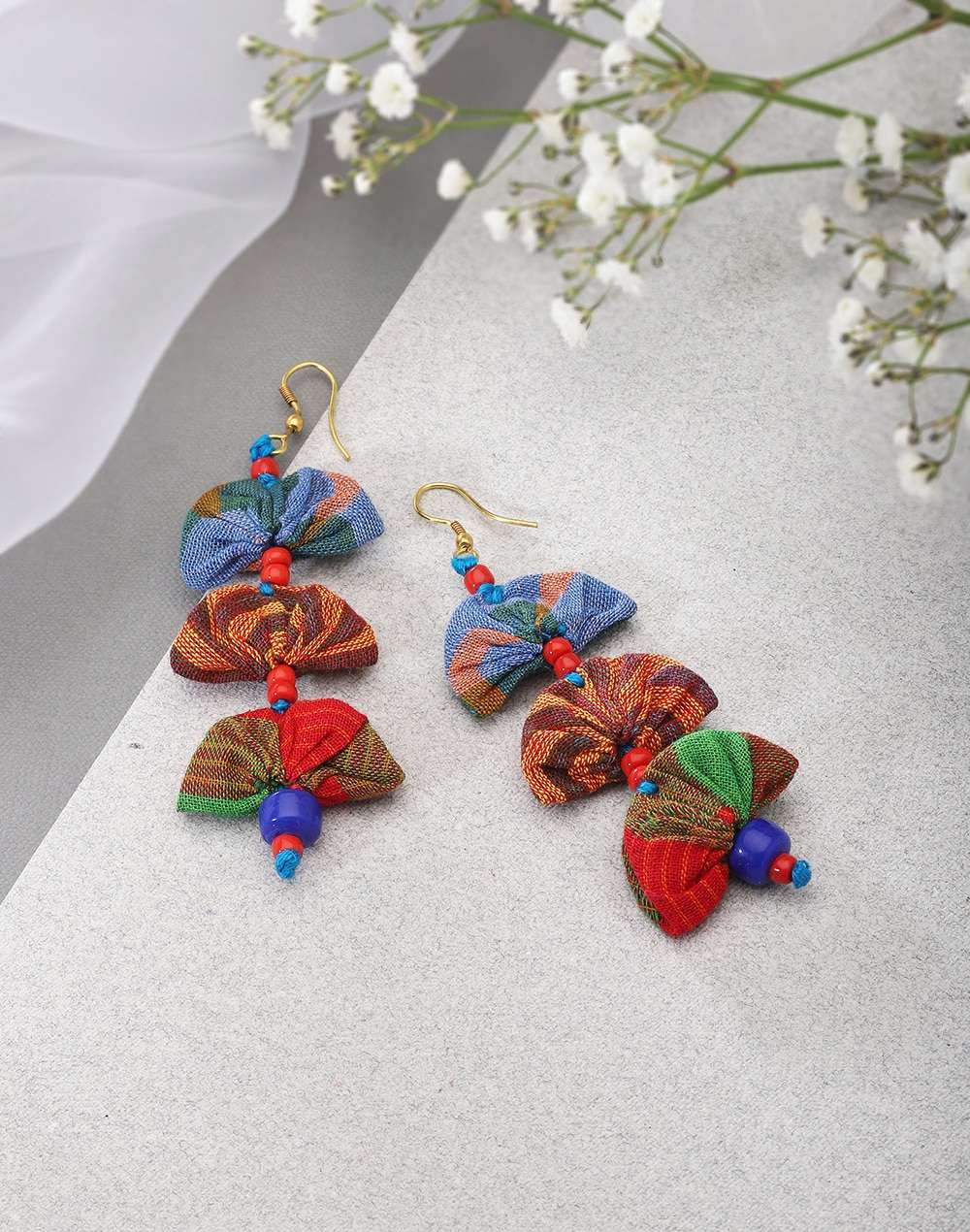 Thread Green Dangler Earrings