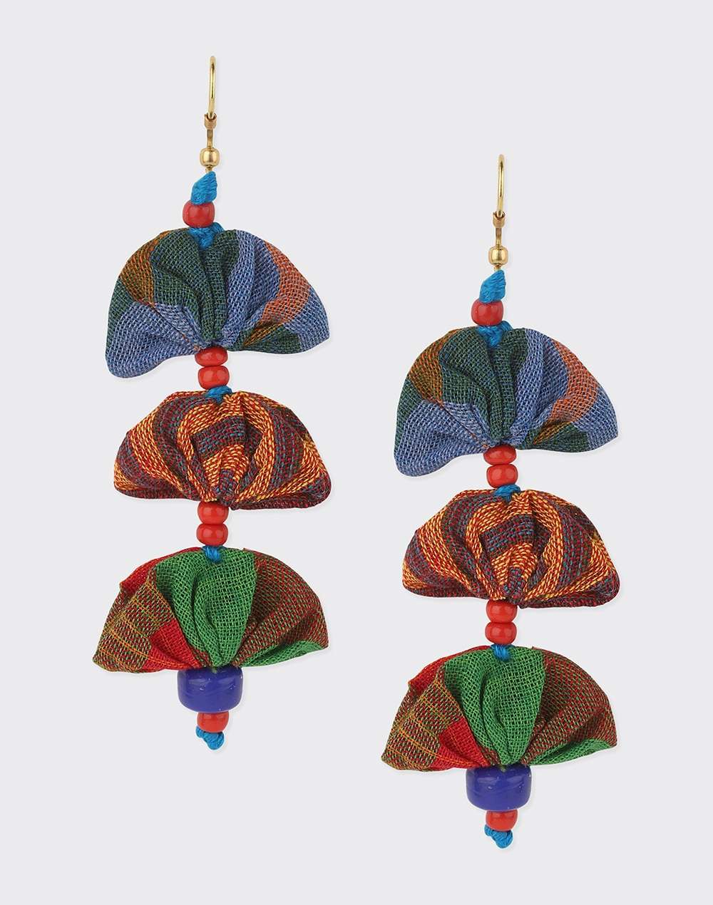 Thread Green Dangler Earrings