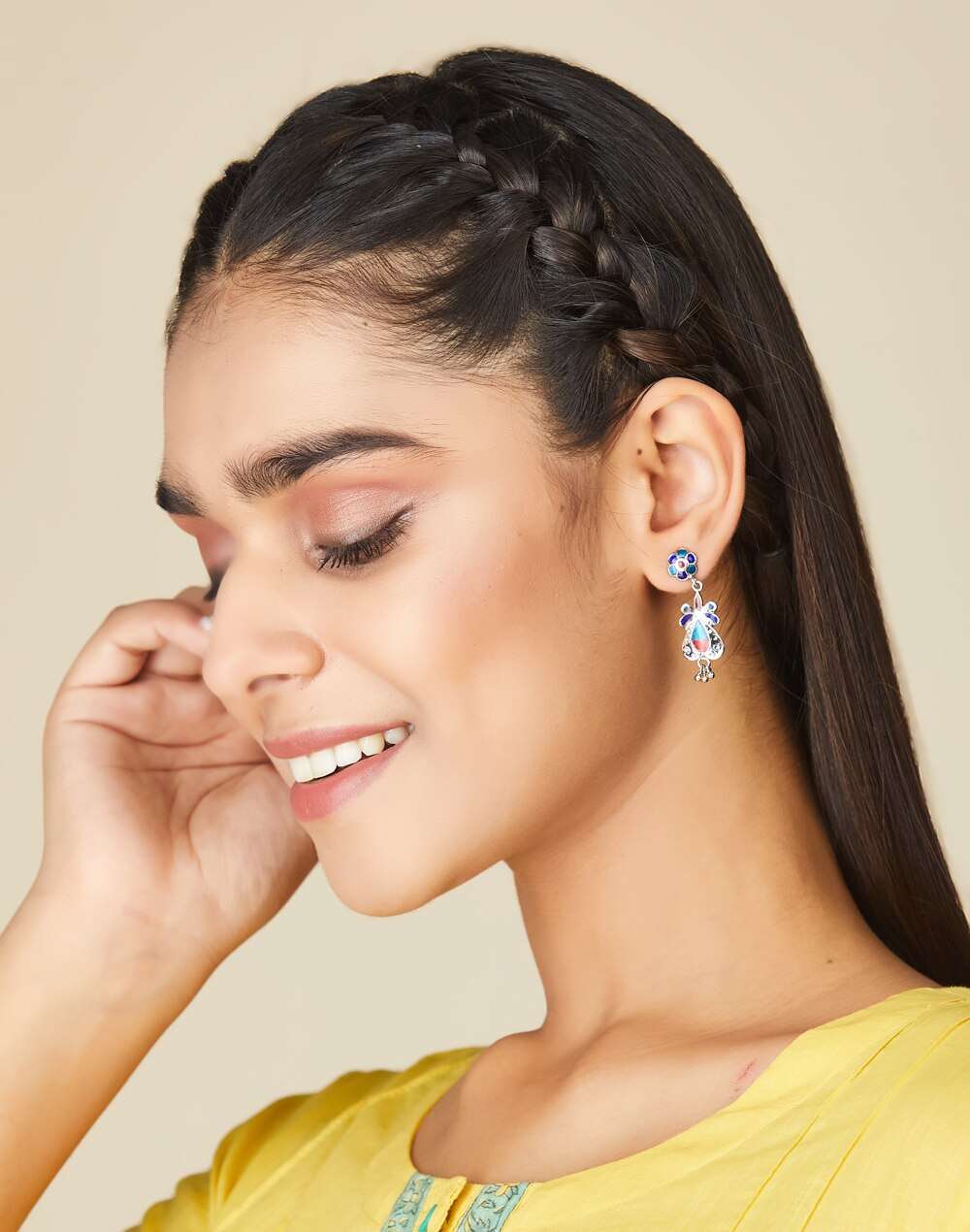 Metal Turquoise Dangler Earrings