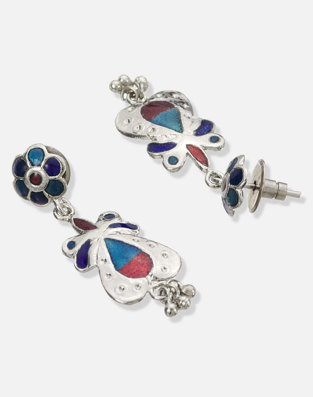 Metal Turquoise Dangler Earrings