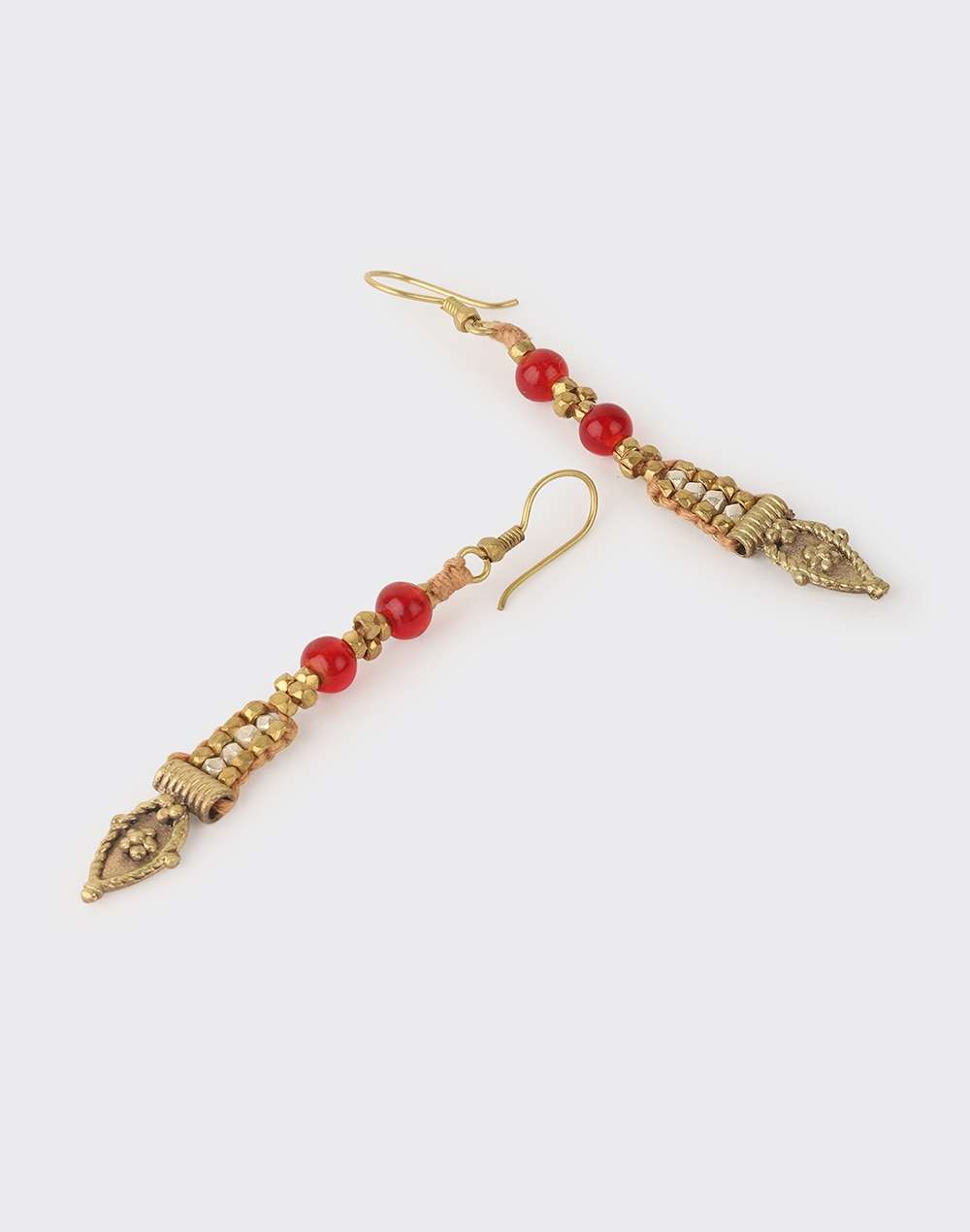 Metal Red Dangler Earrings