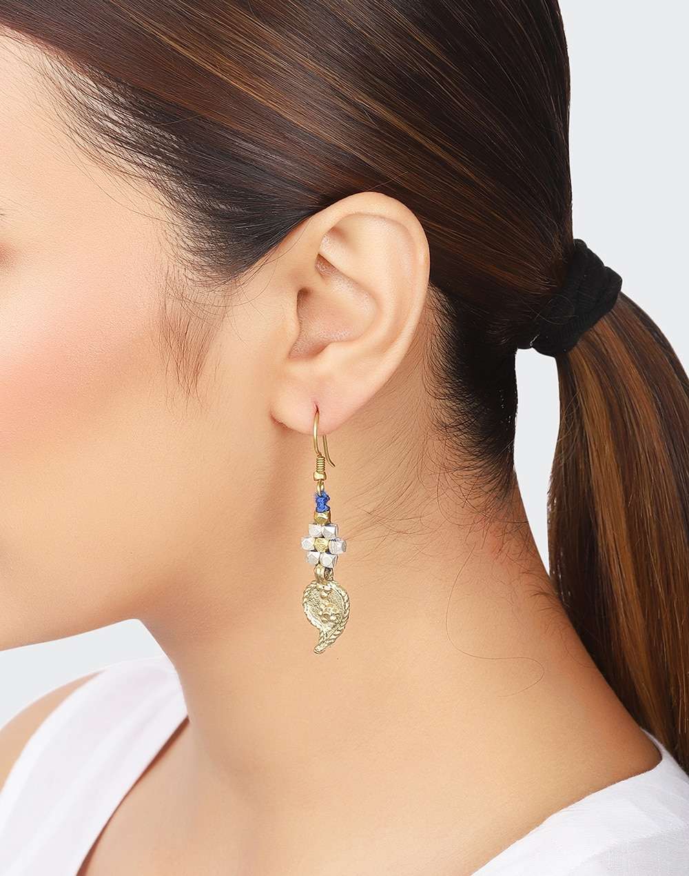 Metal Silver Plated Dangler Earrings