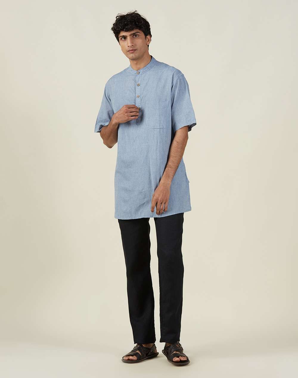Cotton Nagari Short Kurta