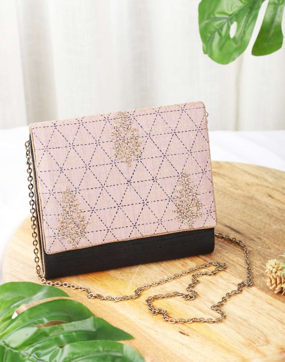 Fabric Embroidered Clutch Bag