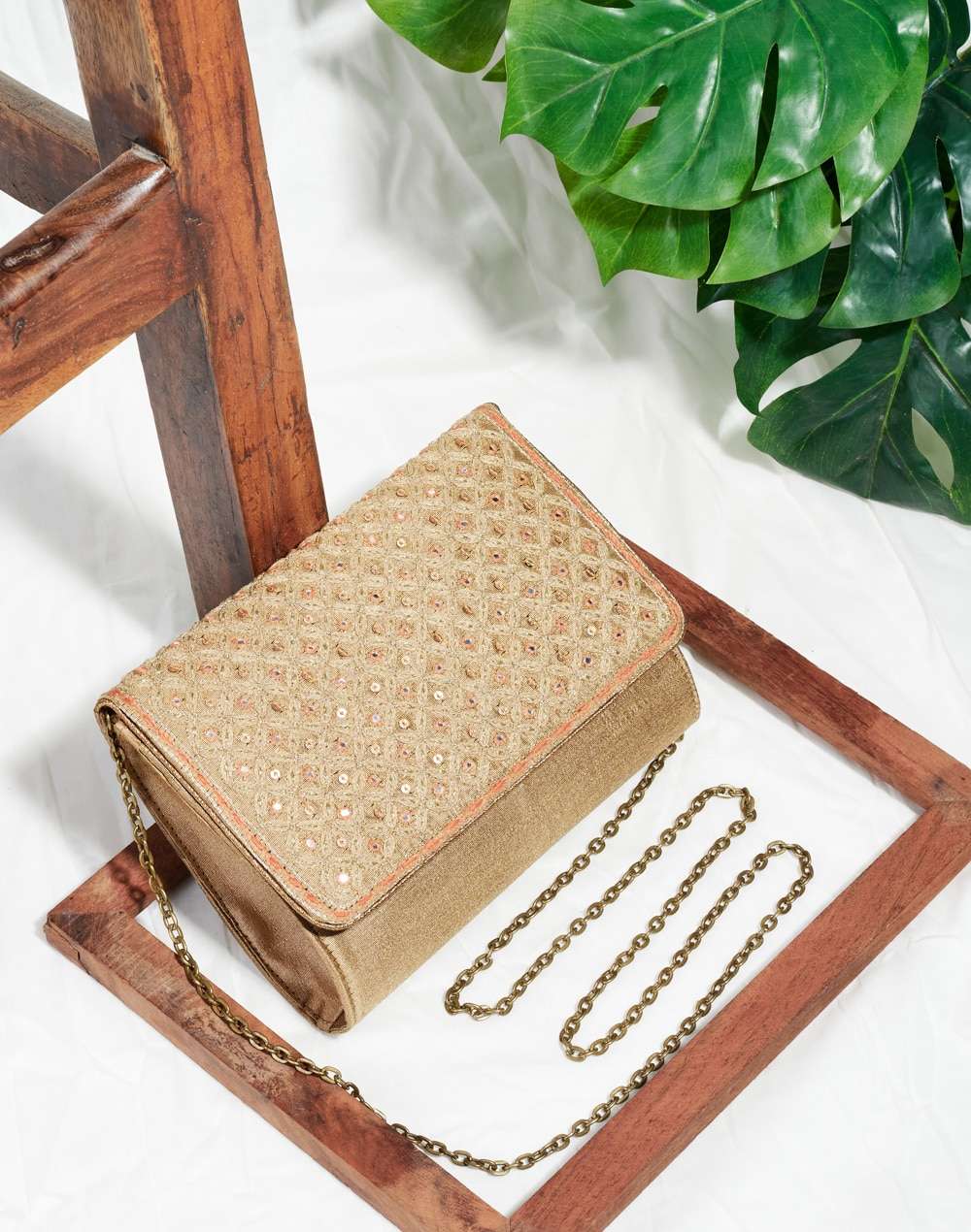 Fabric Embroidered Clutch Bag