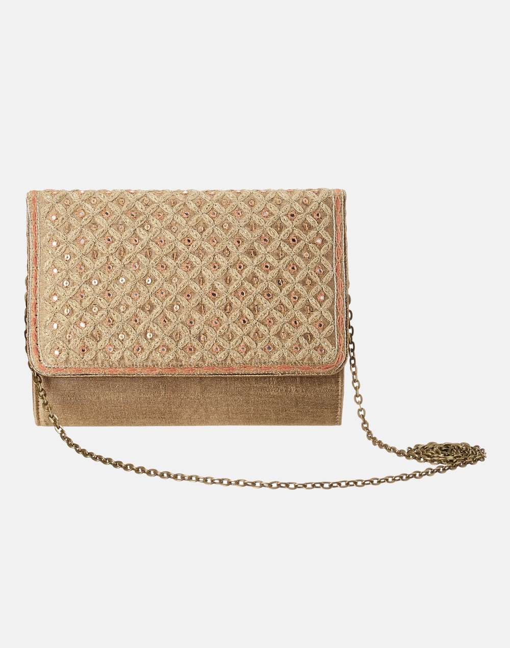 Fabric Embroidered Clutch Bag
