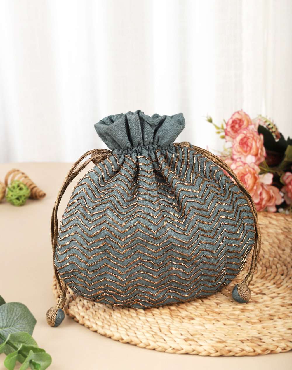 Fabric Embroidered Potli Bag
