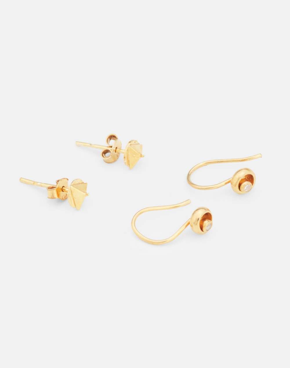 Sliver Golden Plated Earrings Set Of 2