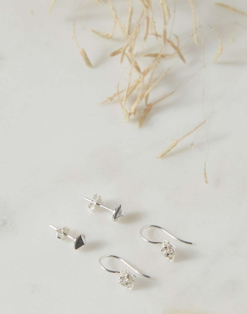 Sliver Earrings Set Of 2