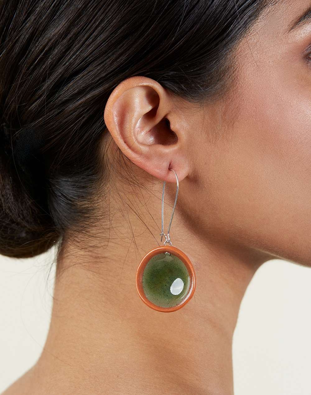 Ceramic Peach Dangler Earrings