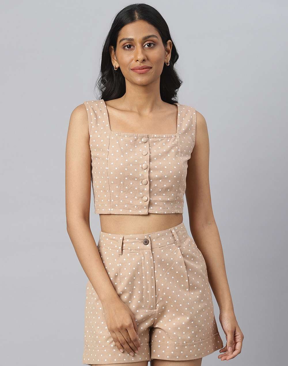 FabNu Cotton Linen Printed Top