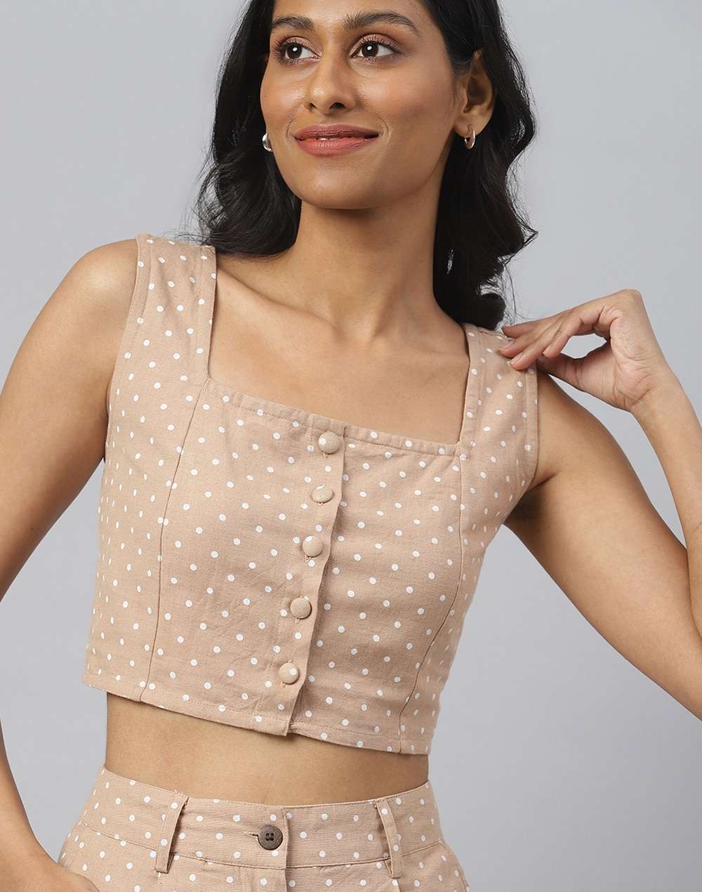 FabNu Cotton Linen Printed Top