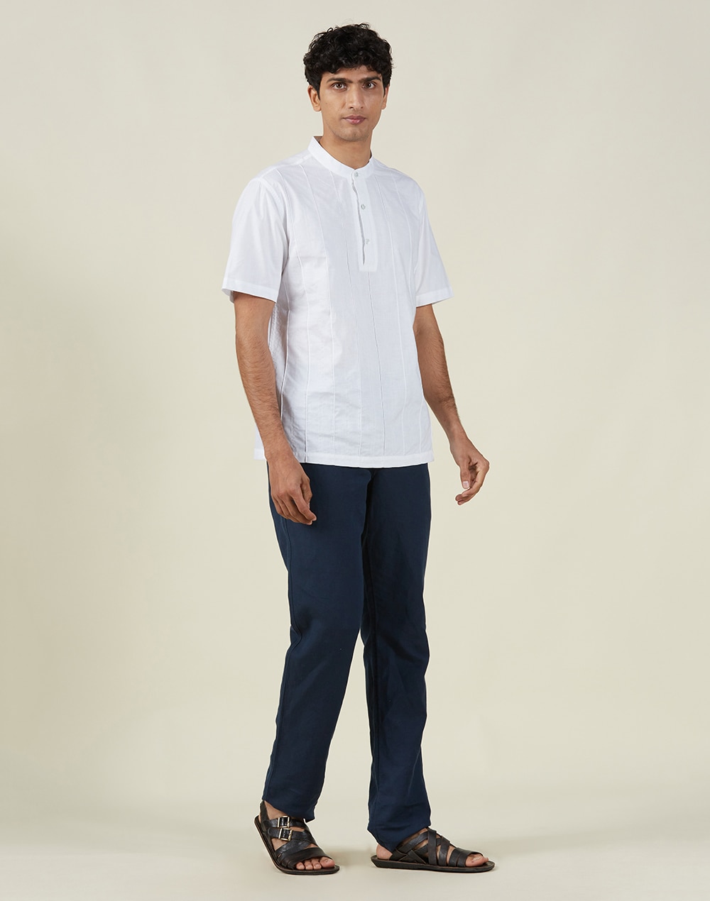 Cotton Half Sleeves Mid Placket Shirt