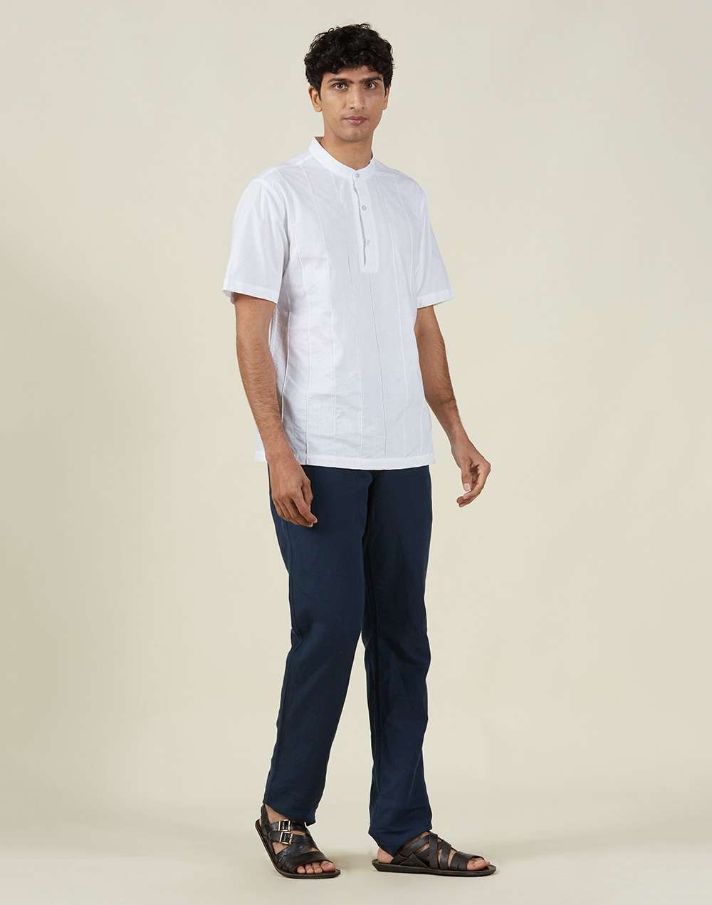 Cotton Half Sleeves Mid Placket Shirt