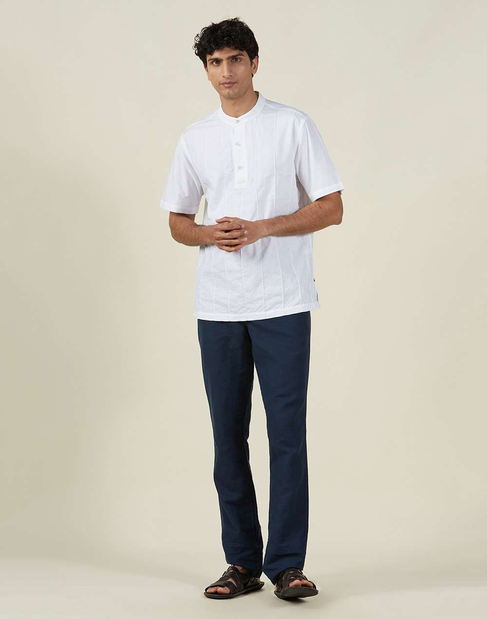 Cotton Half Sleeves Mid Placket Shirt