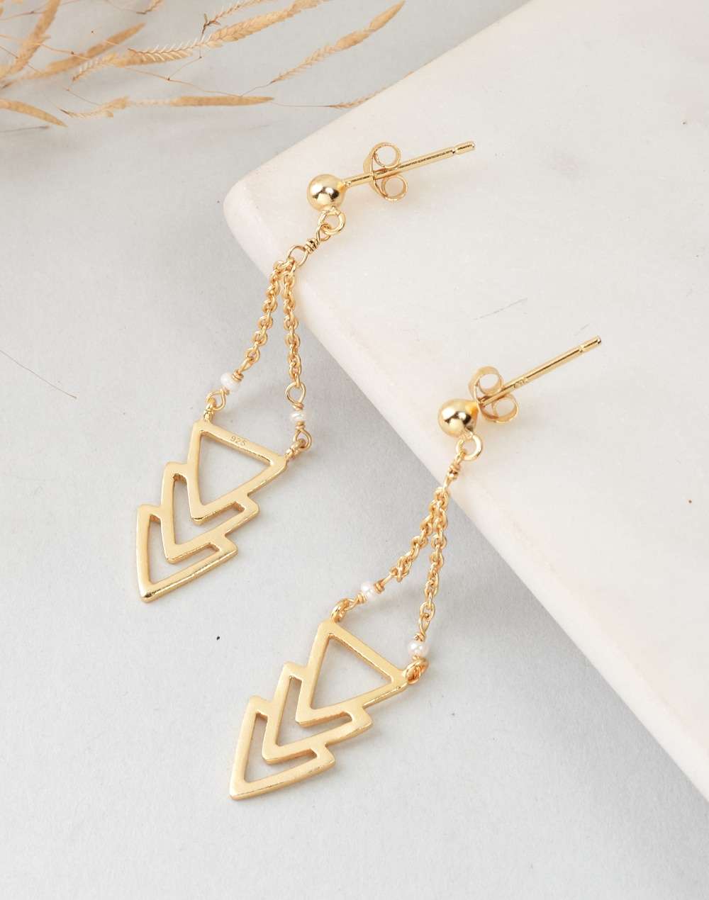 Silver Gold Plated Dangler Earrings