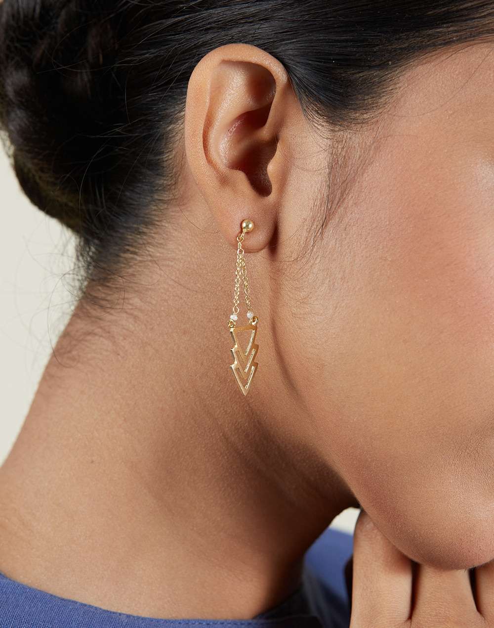 Silver Gold Plated Dangler Earrings