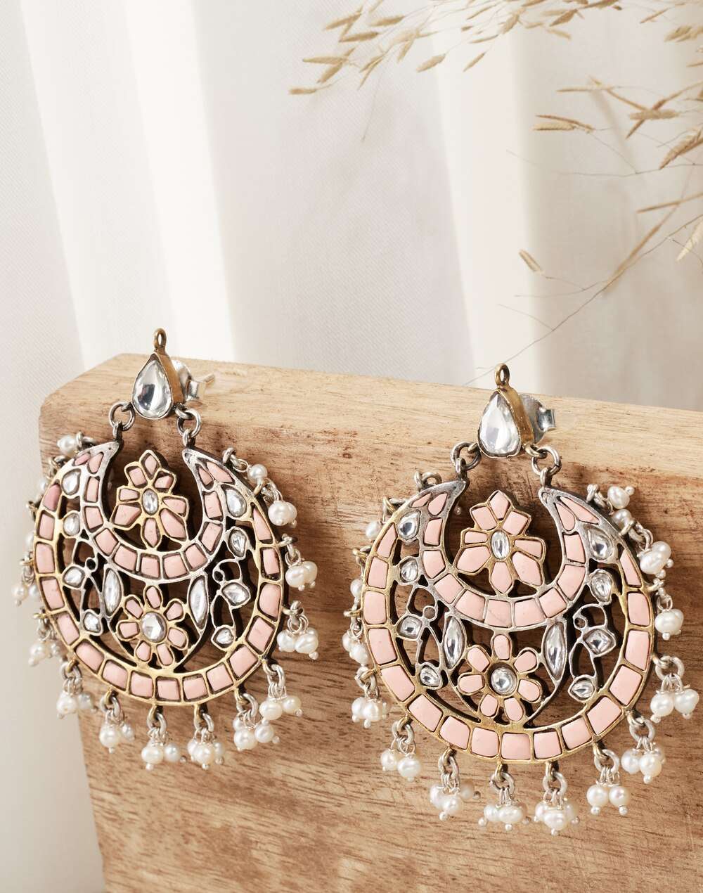 Silver Two Tone Dangler Earrings
