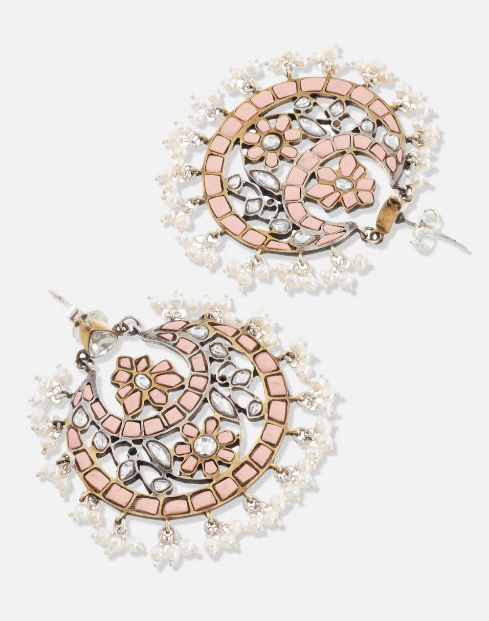 Silver Two Tone Dangler Earrings