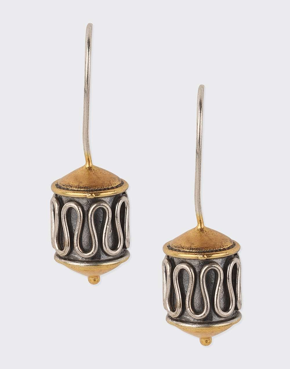 Silver Two Tone Dangler Earrings
