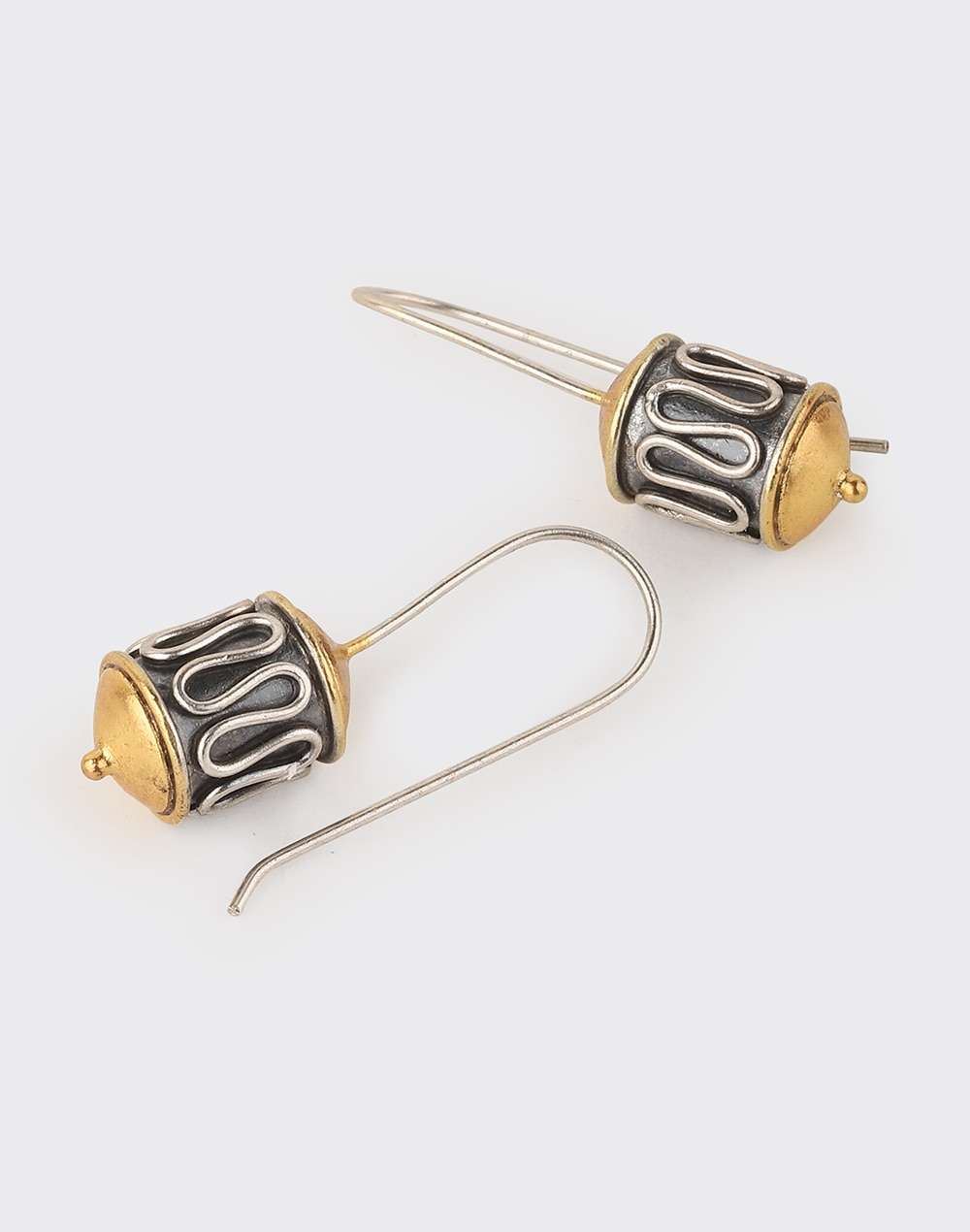 Silver Two Tone Dangler Earrings