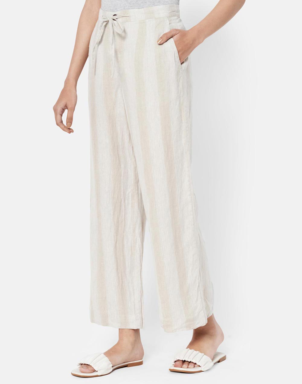 Linen Striped Casual Pant