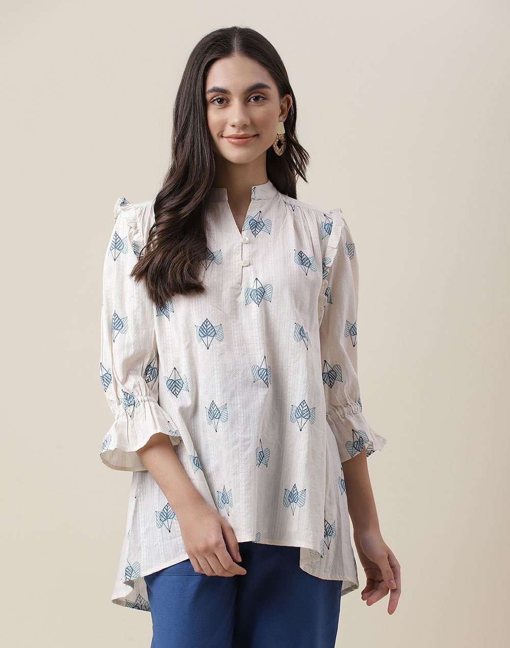FabNu Natural Cotton Printed Regular Top