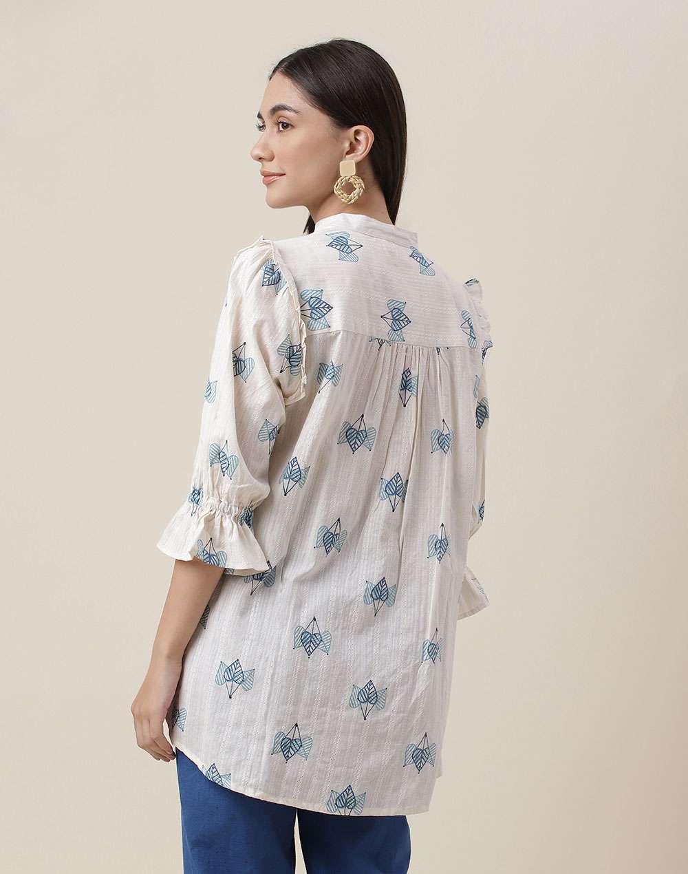 FabNu Natural Cotton Printed Regular Top
